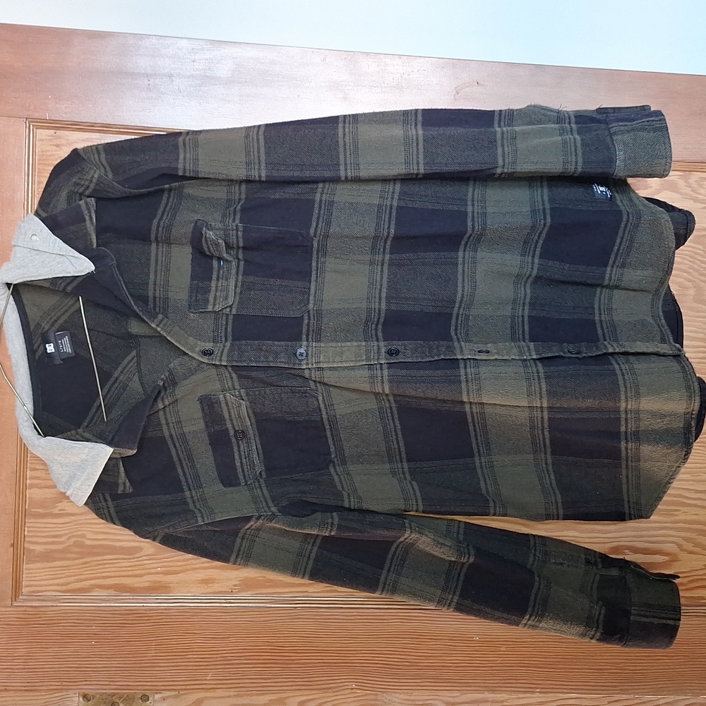 Mens DC long Sleeve Hooded Button Sweater